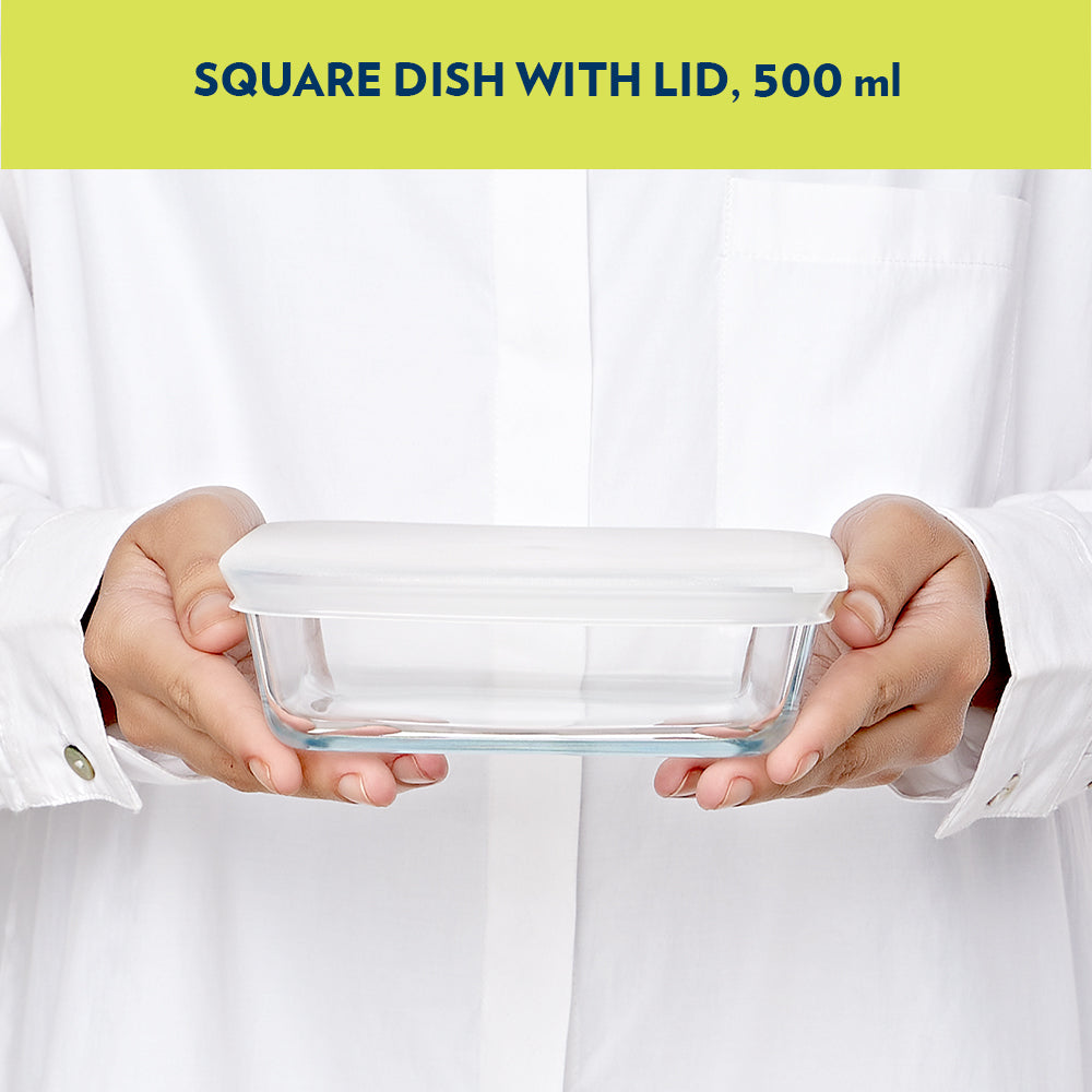 Borosil Square Baking Dish with lid