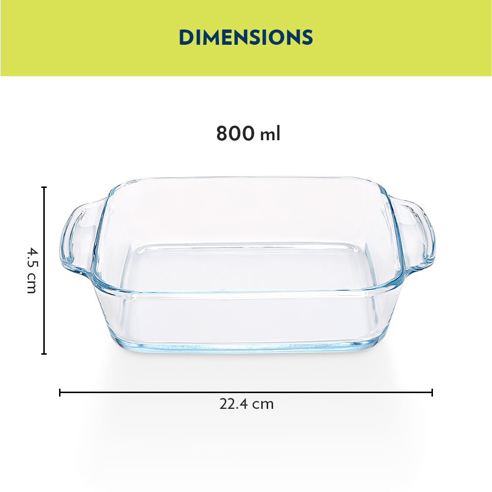 Borosil Square Baking Dish with handle