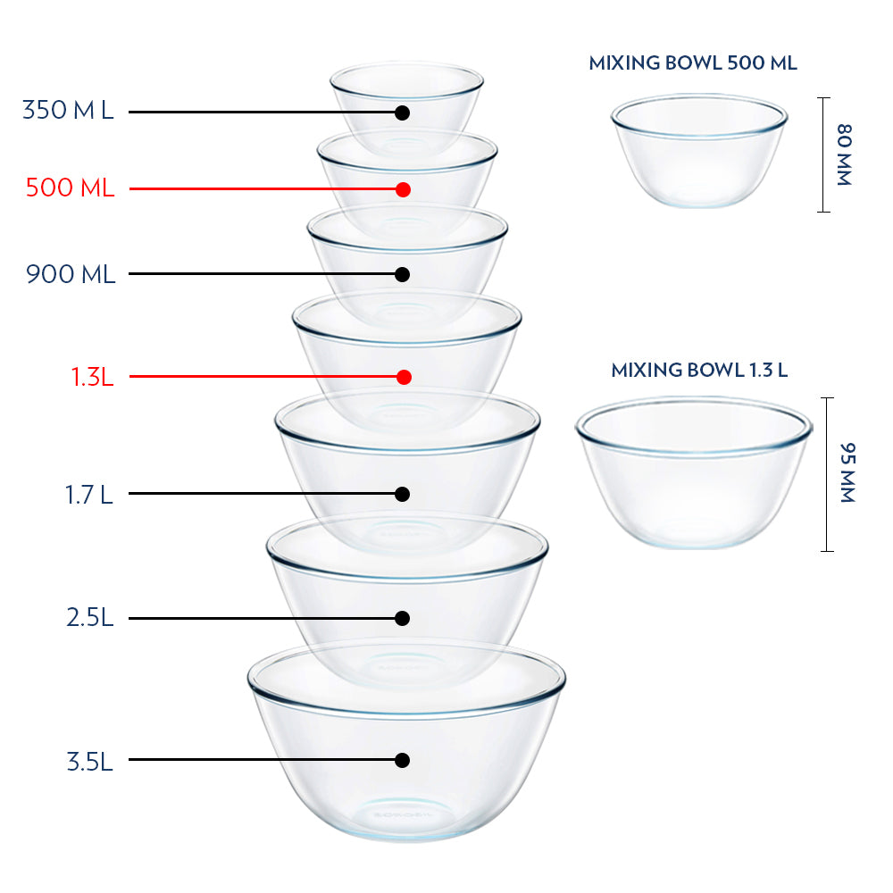 Borosil Mixing & Serving Bowl Set of 2