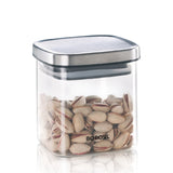 Borosil Classic Square Glass Jar with SS Lid