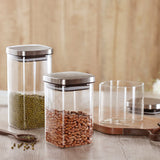 Borosil Classic Square Glass Jar with SS Lid