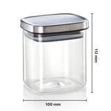 Borosil Classic Square Glass Jar with SS Lid