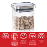 Borosil Classic Square Glass Jar with SS Lid