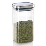 Borosil Classic Square Glass Jar with SS Lid