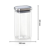 Borosil Classic Square Glass Jar with SS Lid