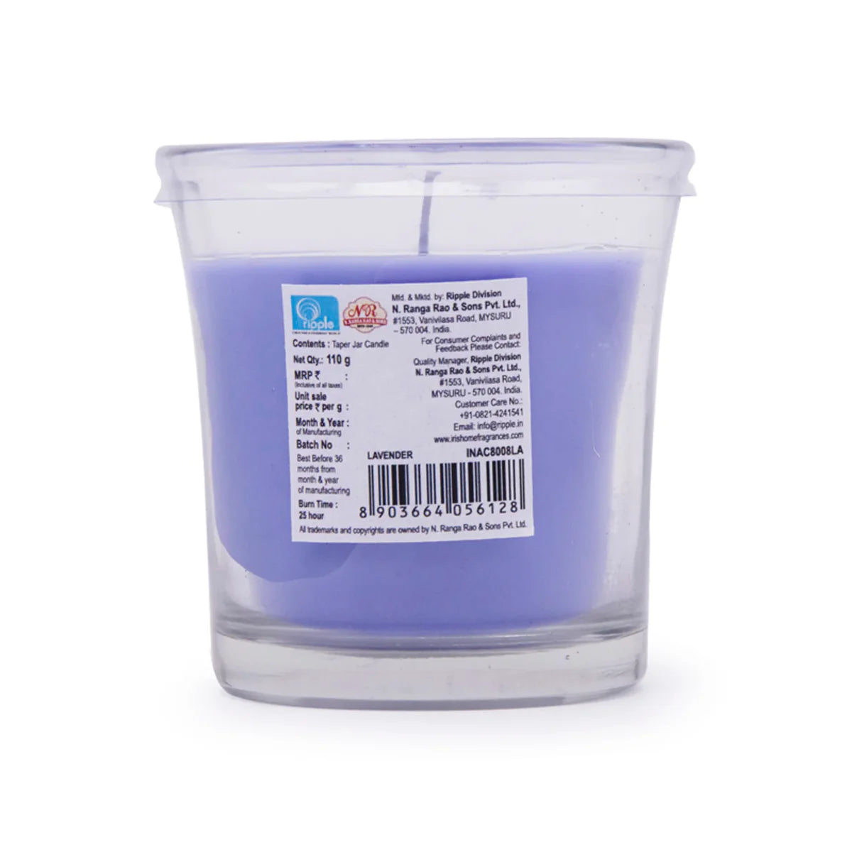 IRIS Lavender Taper Jar Candle 110GM