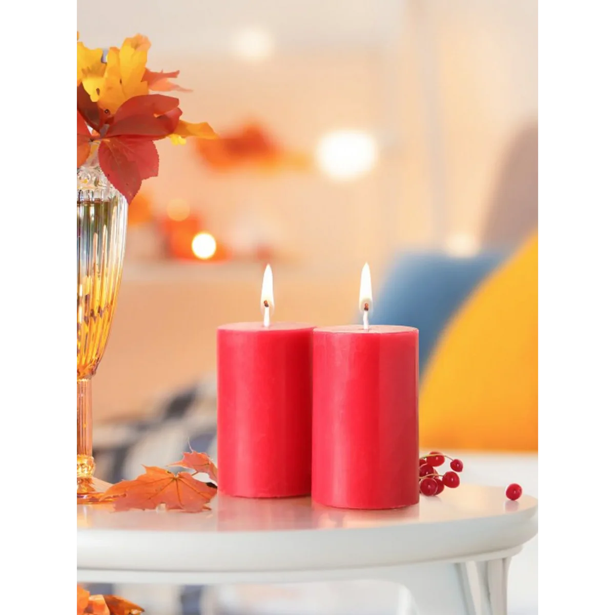 IRIS Damask Rose Fragranced Pillar Candles 120gm