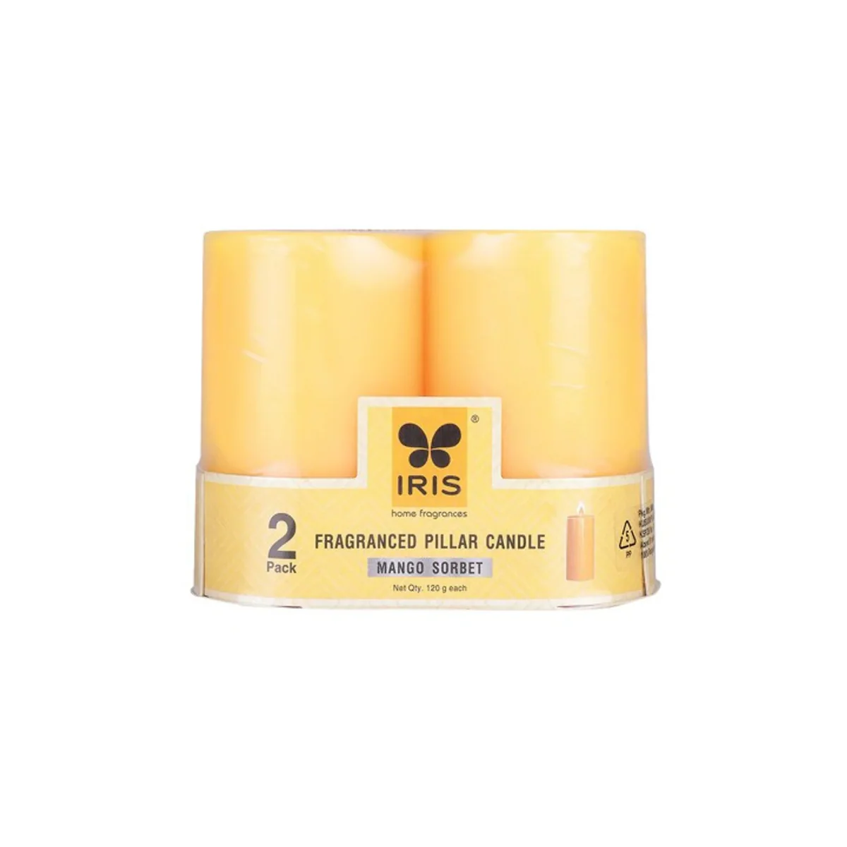 IRIS Mango Sorbet Fragranced Pillar Candles 120gm