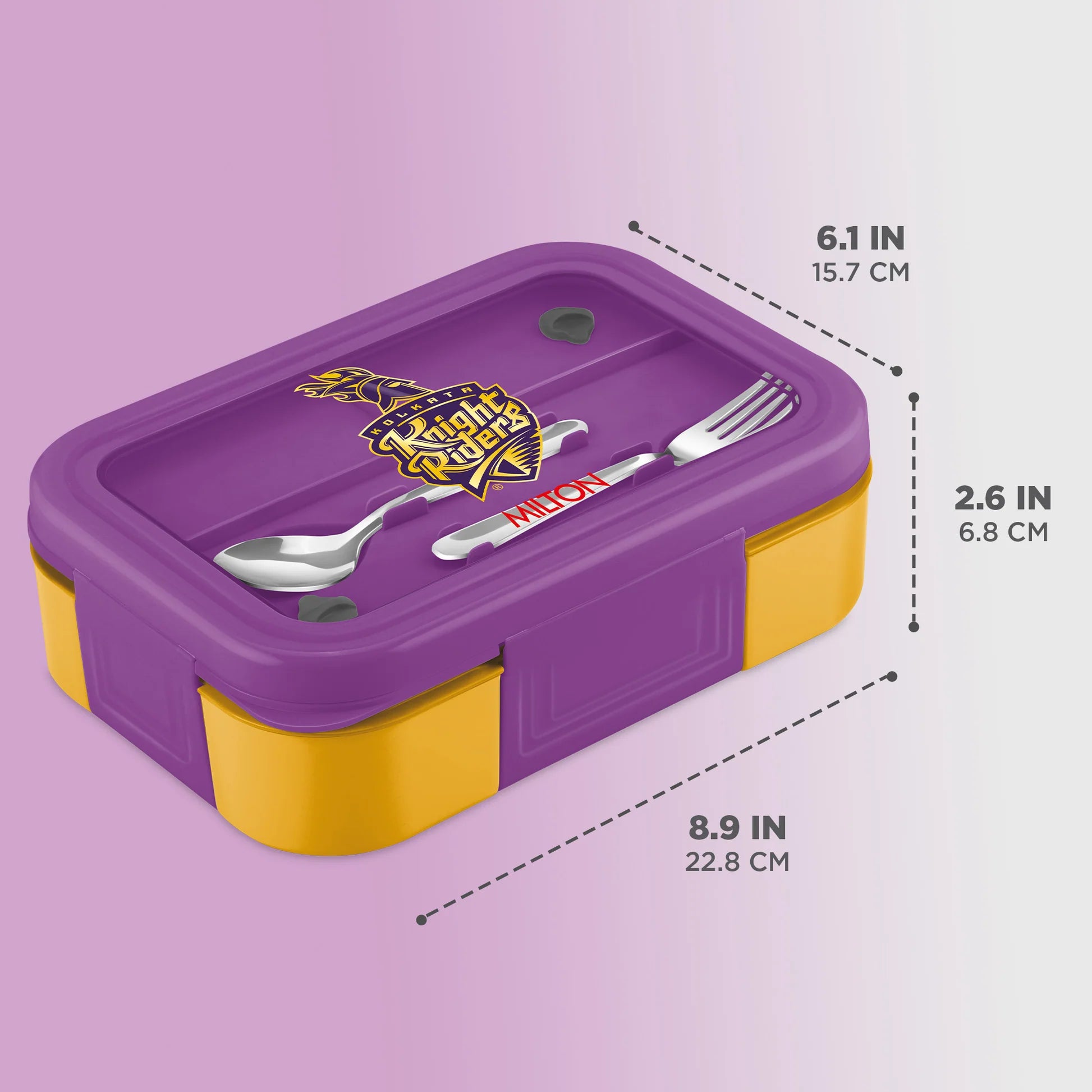 Milton Sports Ethan 3 UV Printing Steel Thermoware Lunchbox Gold  650ML