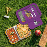 Milton Sports Ethan 3 UV Printing Steel Thermoware Lunchbox Gold  650ML