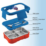 Milton Sports Ethan 3 UV Printing Steel Thermoware Lunchbox Red 600ML