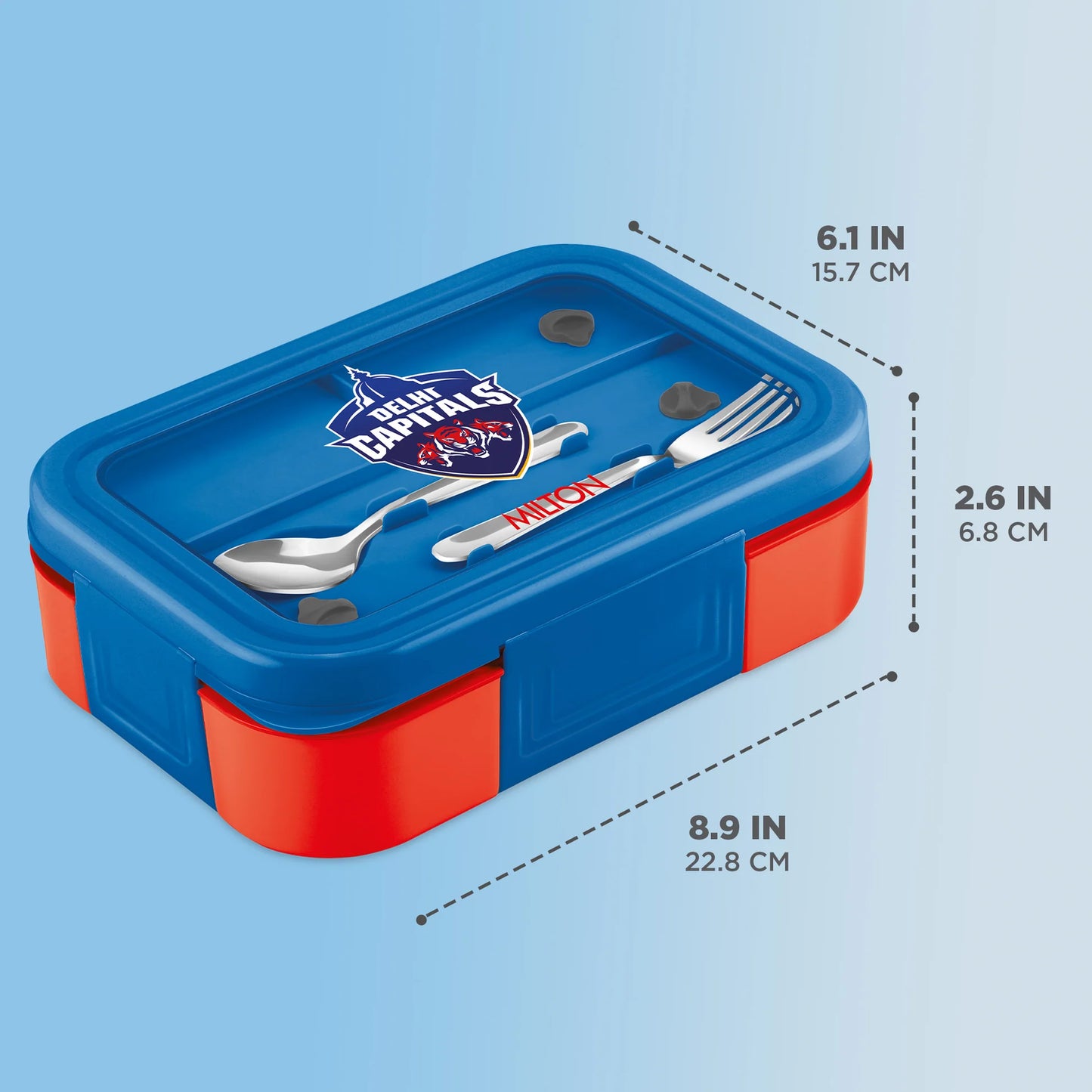 Milton Sports Ethan 3 UV Printing Steel Thermoware Lunchbox Red 600ML