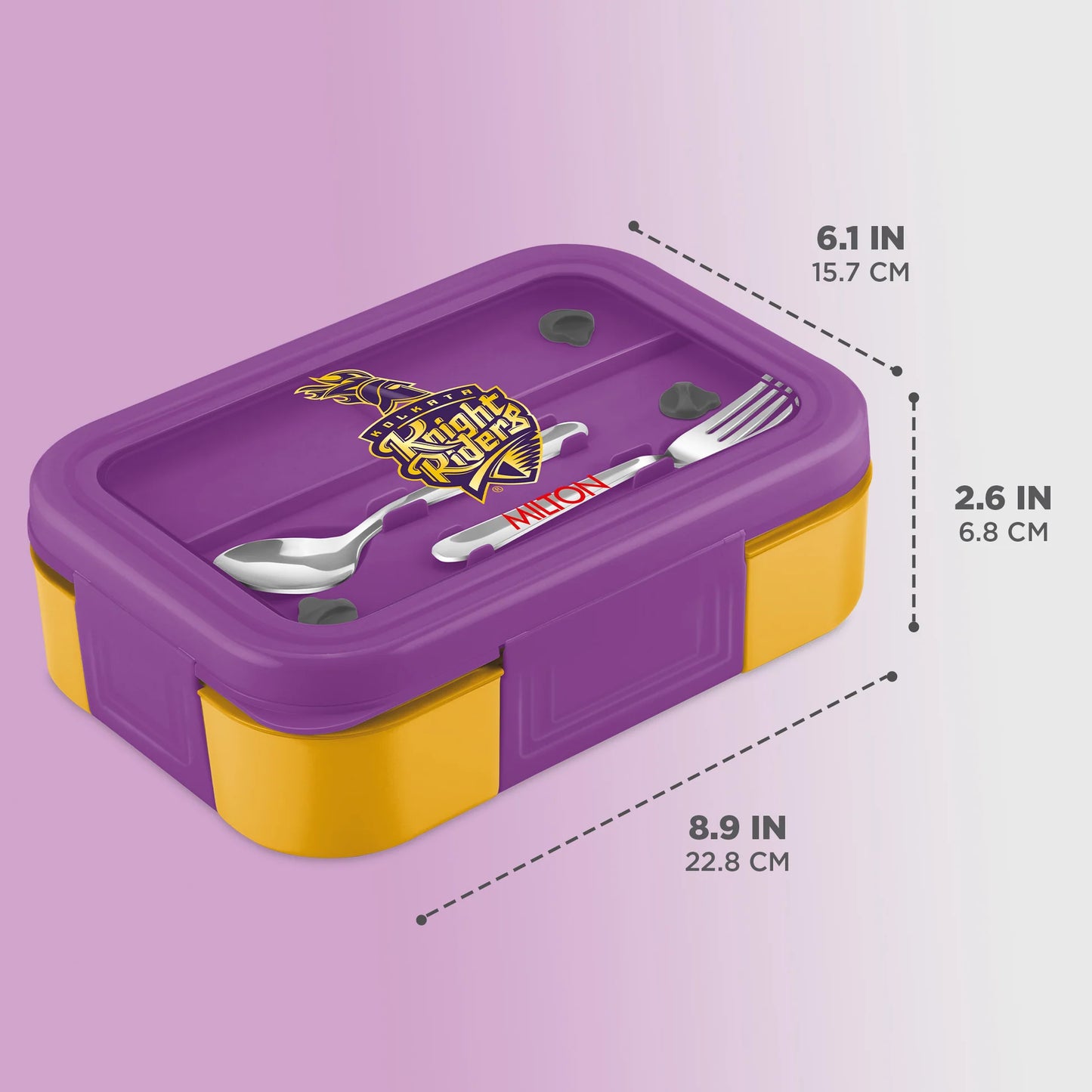 Milton Sports Ethan 3 UV Printing Steel Thermoware Lunchbox Gold 600ML