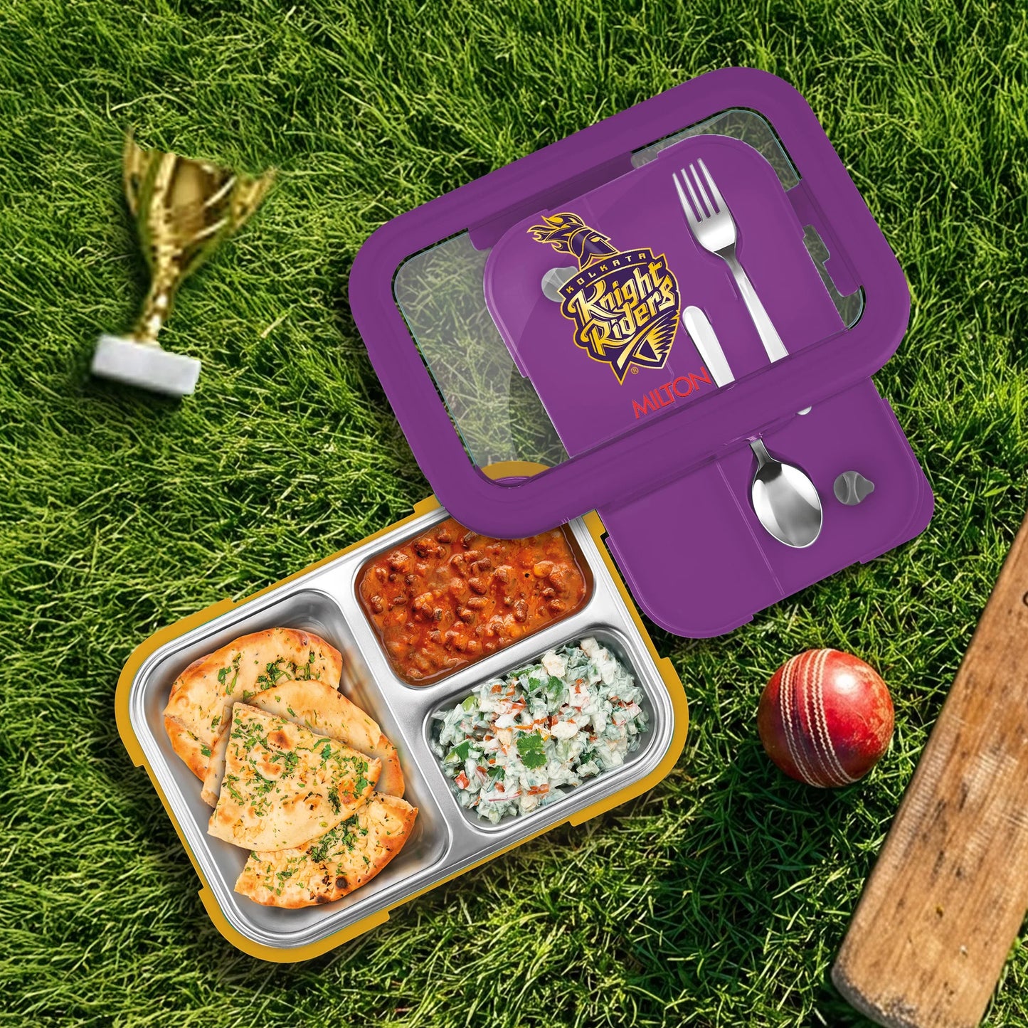 Milton Sports Ethan 3 UV Printing Steel Thermoware Lunchbox Gold 600ML