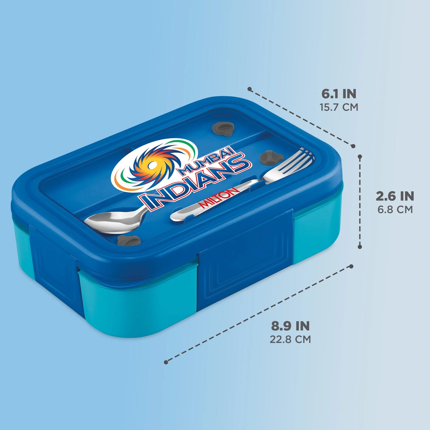 Milton Sports Ethan 3 UV Printing Steel Thermoware Lunchbox Dark Blue 600ML