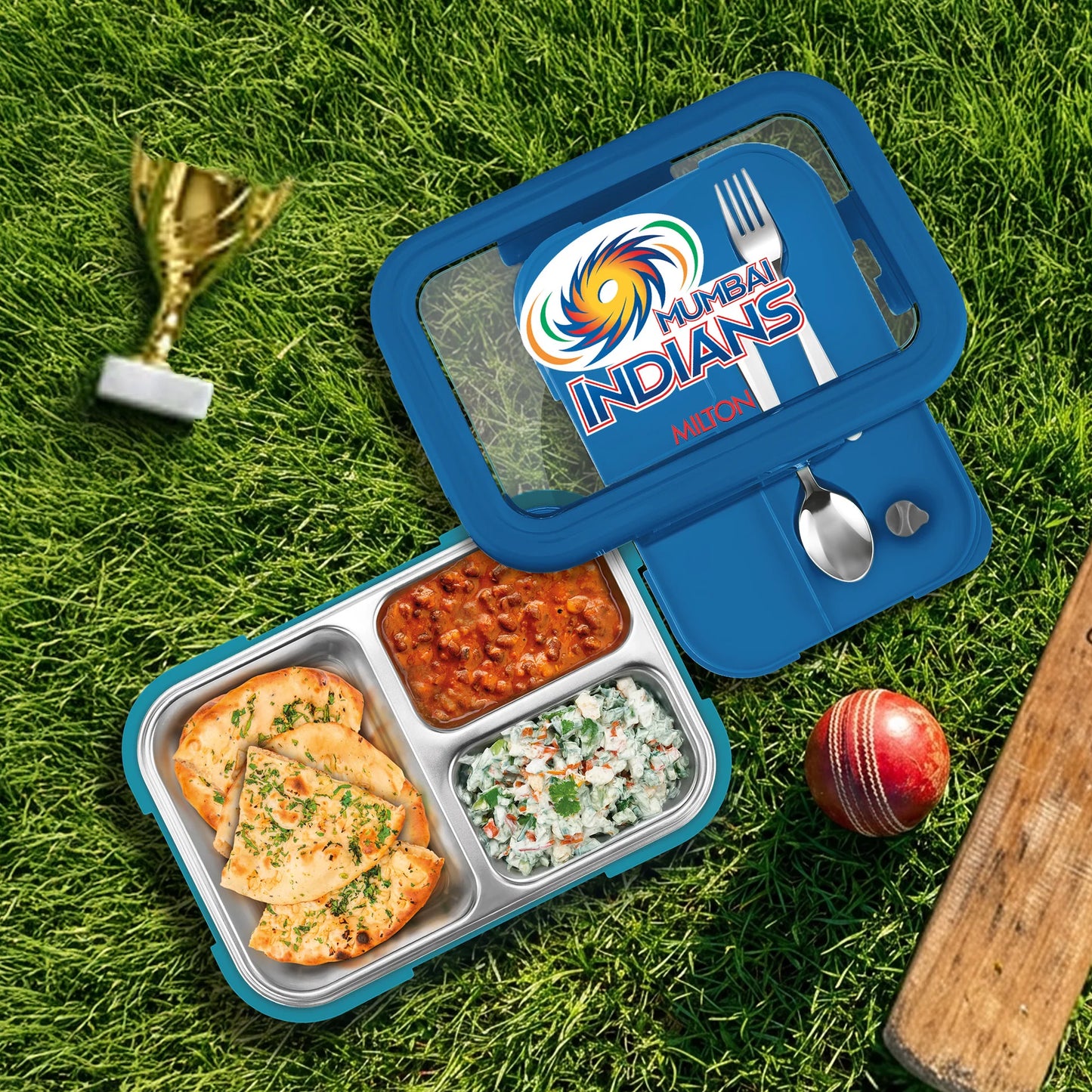 Milton Sports Ethan 3 UV Printing Steel Thermoware Lunchbox Dark Blue 600ML