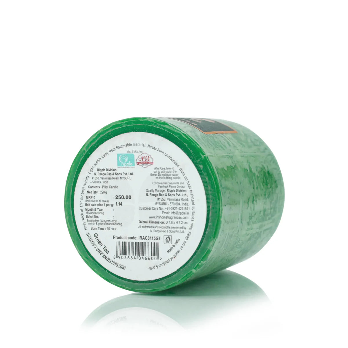 IRIS Green Tea Aromatic Pillar Candle 220gm