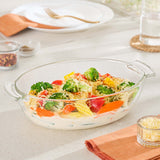 Borosil Deep Oval Casserole with Handle, 1.3L