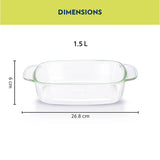 Borosil Deep Rectangular Dish, 1.5L