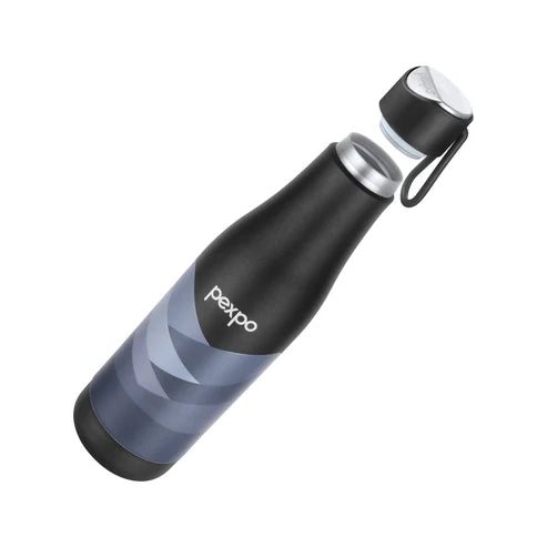 Pexpo  Infinity Art Hot & Cold Water Bottle  Grey-Wave Print 750 ML