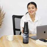 Pexpo  Infinity Art Hot & Cold Water Bottle  Grey-Wave Print 750 ML