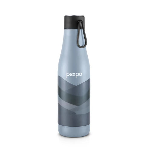Pexpo  Infinity Art Hot & Cold Water Bottle  Grey-Wave Print 750 ML