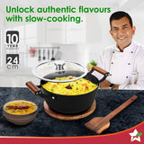 Wonderchef Ferro Light-weight Cast-iron Casserole & Glass Lid 24cm
