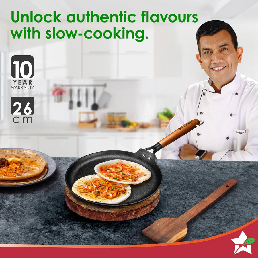 Wonderchef  Ferro Light-weight Cast-iron Dosa Tawa, 26cm