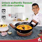 Wonderchef Pre-Seasoned Ferro Light Kadhai  24cm ,2.3L