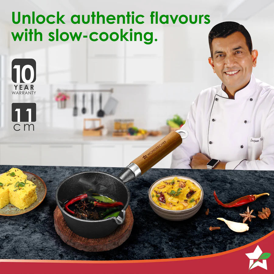 Wonderchef Ferro Light-weight Cast-iron Tadka Pan 11cm