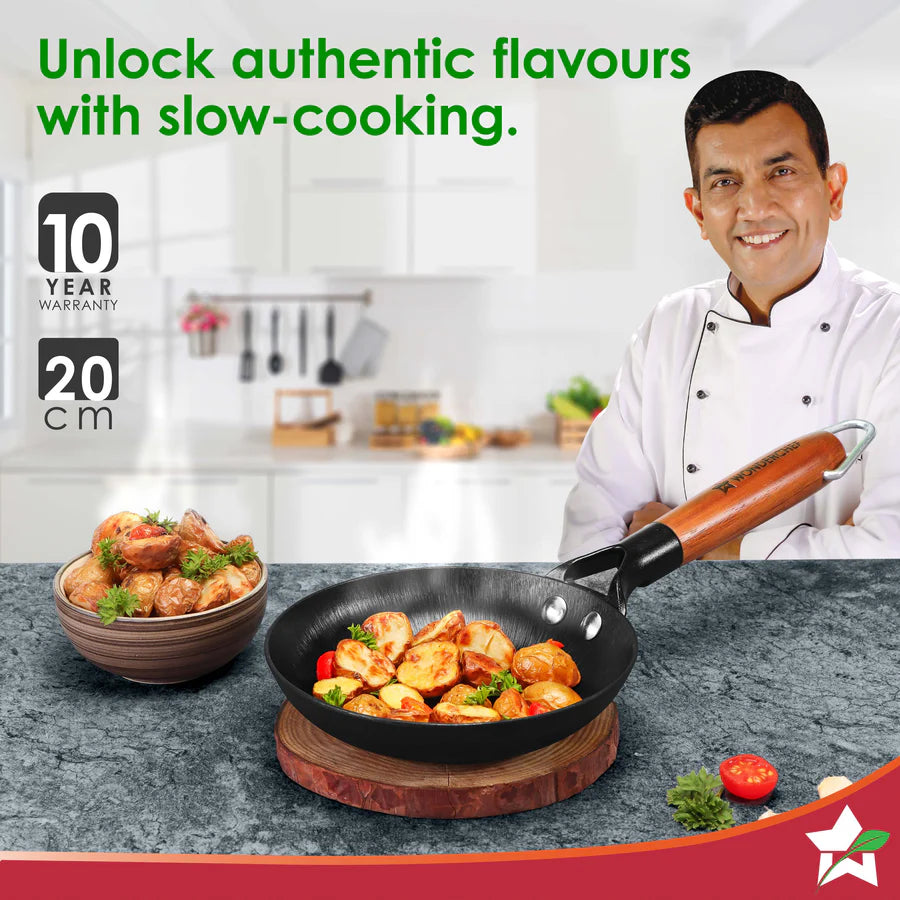 Wonderchef Pre-Seasoned Ferro Light 20cm Cast Iron Fry Pan | 800 ml |