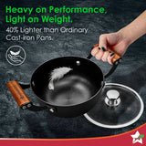 Wonderchef Ferro Light-weight Cast-iron Casserole & Glass Lid 24cm