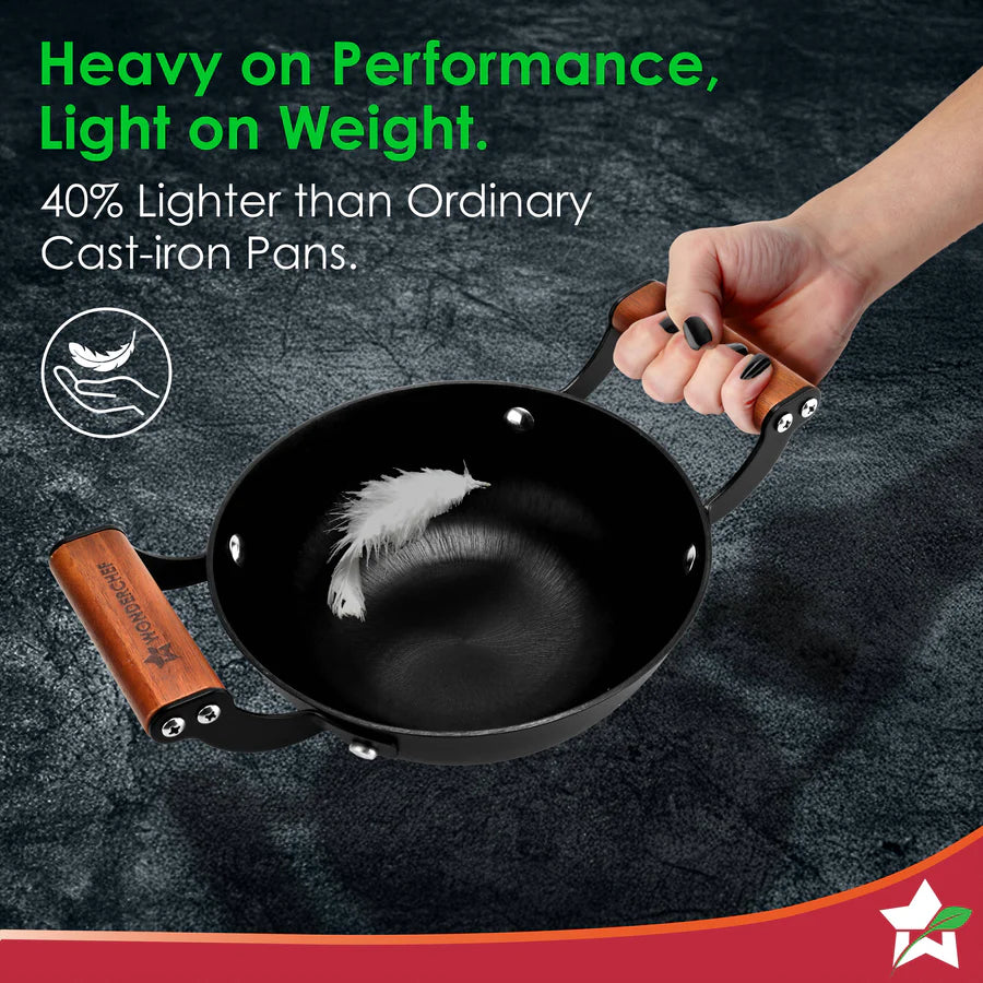 Wonderchef Pre-Seasoned Ferro Light Kadhai  24cm ,2.3L