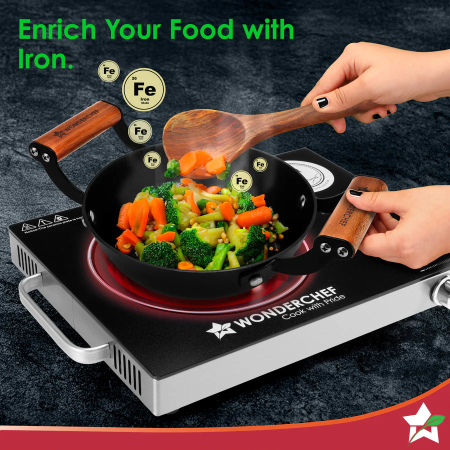 Wonderchef Pre-Seasoned Ferro Light Kadhai  24cm ,2.3L