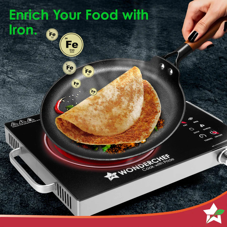 Wonderchef  Ferro Light-weight Cast-iron Dosa Tawa, 26cm