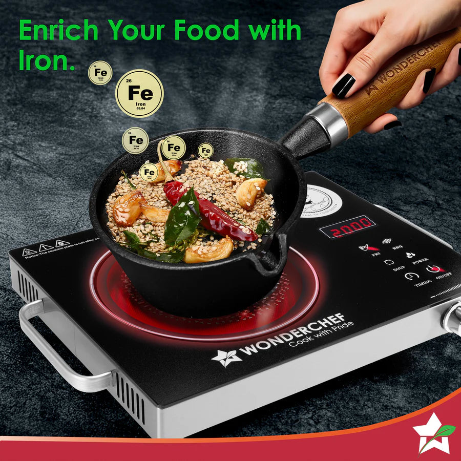 Wonderchef Ferro Light-weight Cast-iron Tadka Pan 11cm