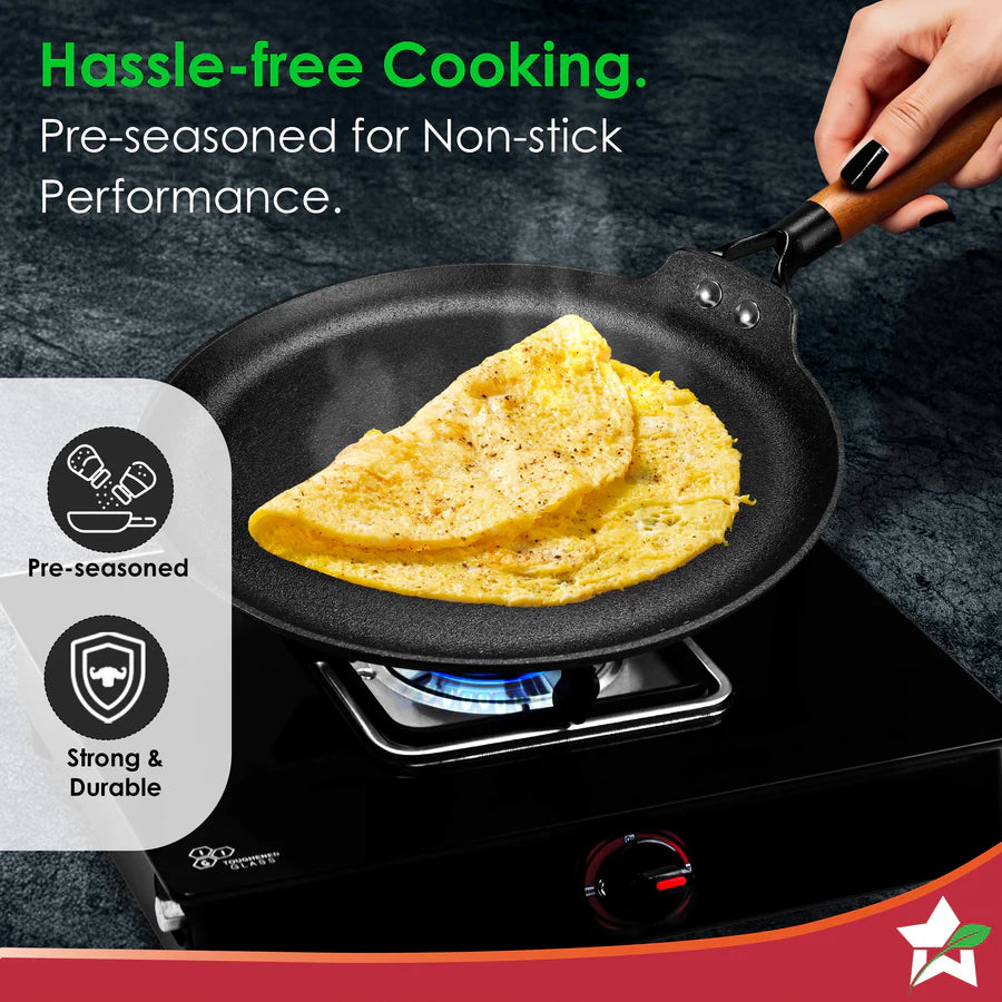 Wonderchef  Ferro Light-weight Cast-iron Dosa Tawa, 26cm
