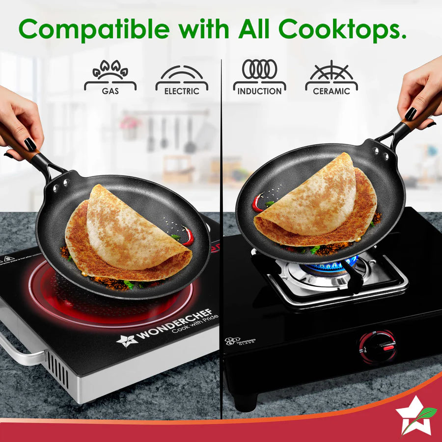 Wonderchef  Ferro Light-weight Cast-iron Dosa Tawa, 26cm