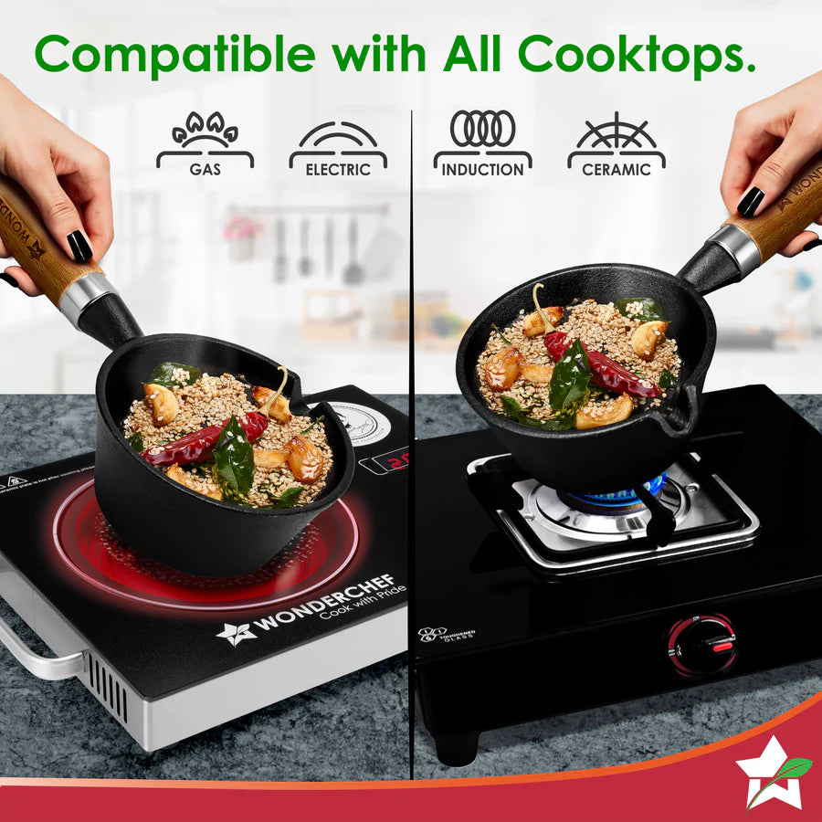 Wonderchef Ferro Light-weight Cast-iron Tadka Pan 11cm