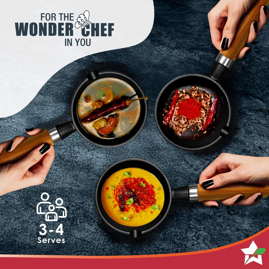 Wonderchef Ferro Light-weight Cast-iron Tadka Pan 11cm