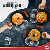 Wonderchef Ferro Light-weight Cast-iron Casserole & Glass Lid, 24cm