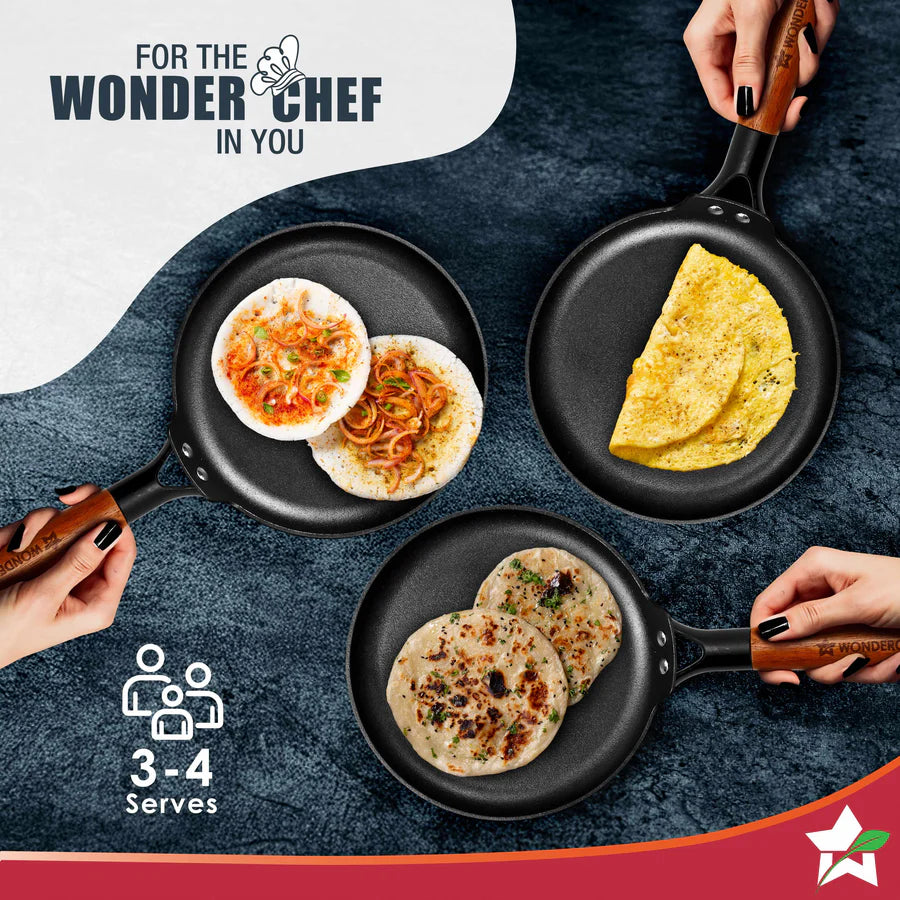 Wonderchef  Ferro Light-weight Cast-iron Dosa Tawa, 26cm