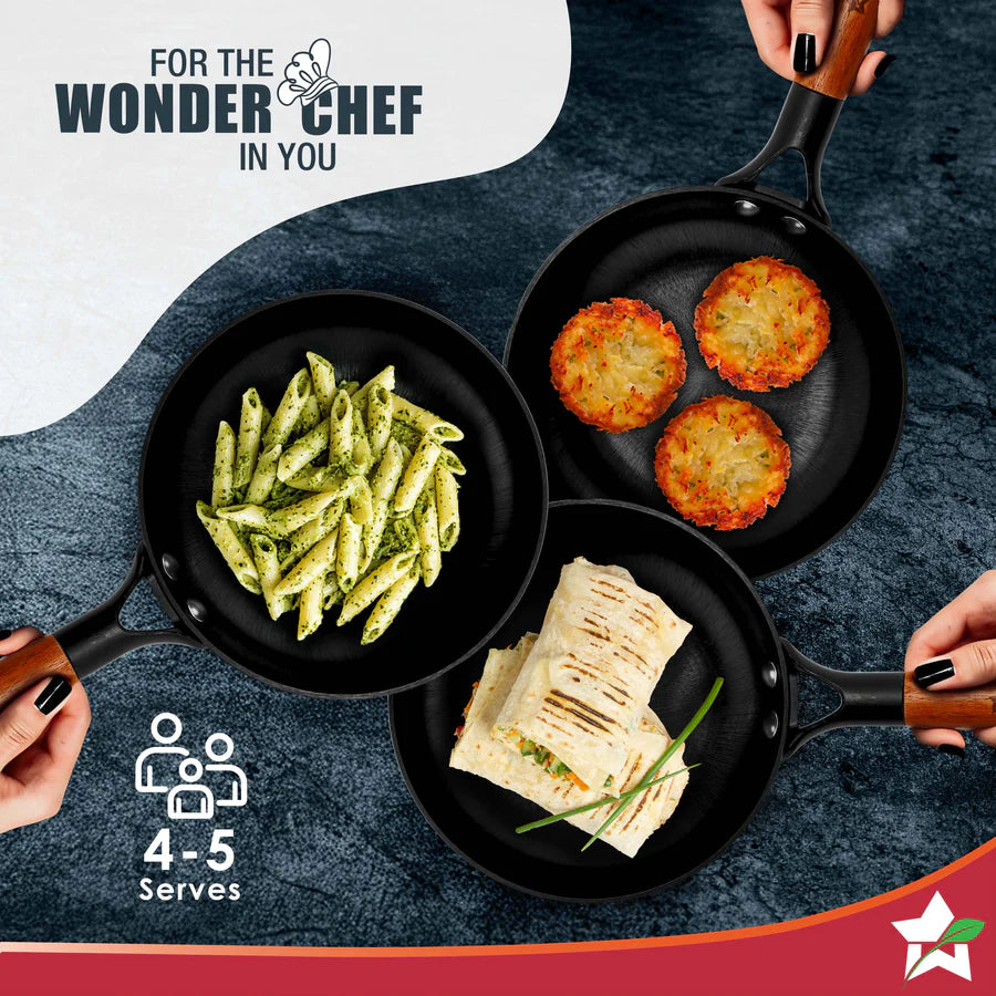 Wonderchef Pre-Seasoned Ferro Light 20cm Cast Iron Fry Pan | 800 ml |
