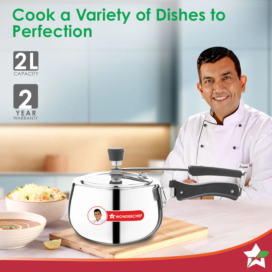 Wonderchef  Nigella Triply Stainless Steel Inner Lid Pressure Cooker 2L