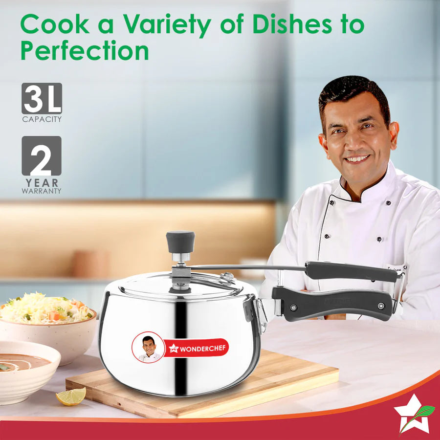 Wonderchef Nigella Triply Stainless Steel Inner Lid Pressure Cooker