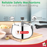 Wonderchef  Nigella Triply Stainless Steel Inner Lid Pressure Cooker 2L