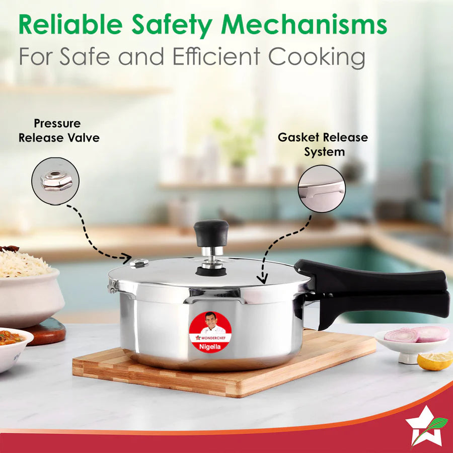 Wonderchef Nigella Triply Stainless Steel Outer Lid Pressure Cooker