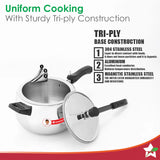 Wonderchef  Nigella Triply Stainless Steel Inner Lid Pressure Cooker 2L