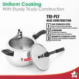 Wonderchef Nigella Triply Stainless Steel Inner Lid Pressure Cooker