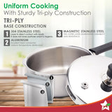 Wonderchef Nigella Triply Stainless Steel Outer Lid Pressure Cooker